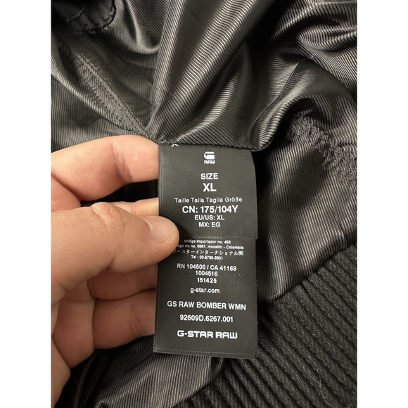 Womens G Star Raw Zip Jacket Black Lightweight Bomber, Size XL - Picture 6 of 10